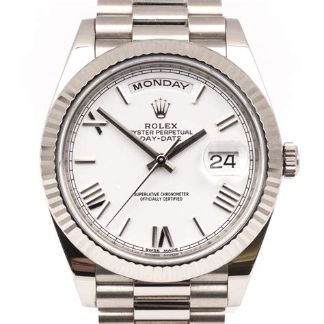 rolex super president white gold|rolex presidential 40mm white gold.